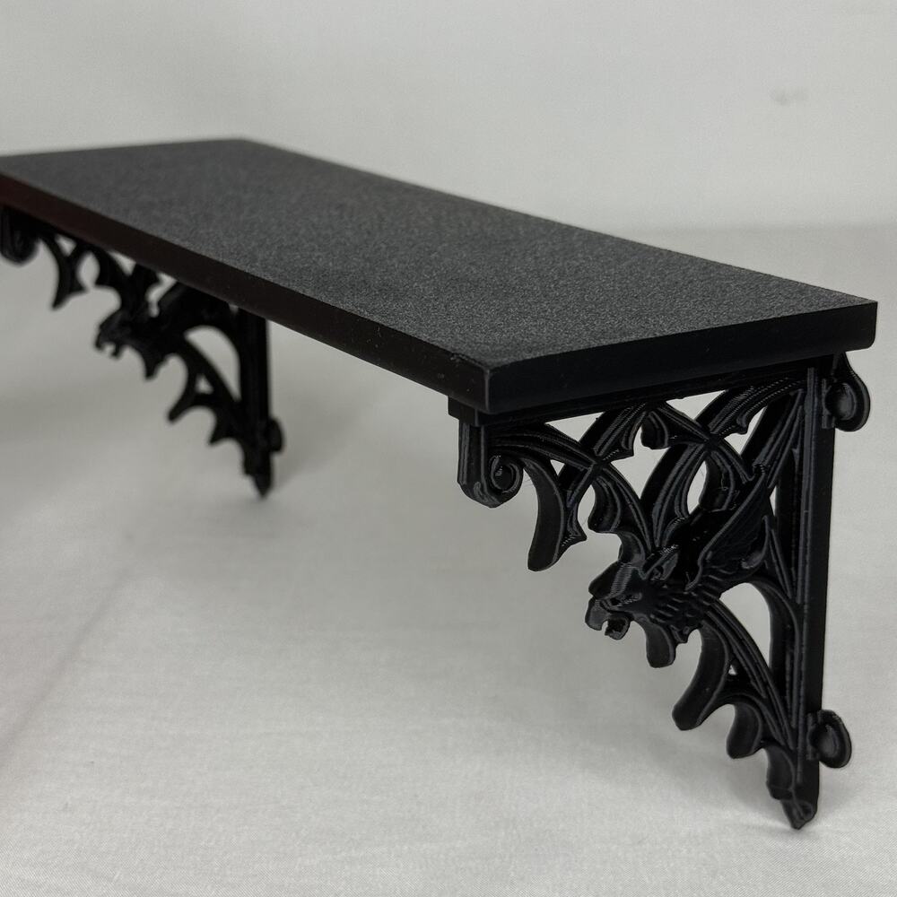 Black Gargoyle Wall Shelf Small Gothic Fantasy Plastic Home Decor Accent Goth